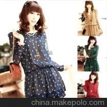 代理D16053新款春装圆点连身裙 服装代理代销的机遇与前景